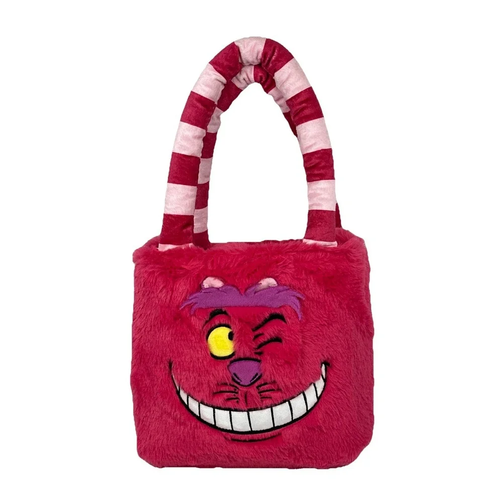 Disney Cheshire Cat Plush Handbag Pink Alice in Wonderland Faux Fur Disney Store